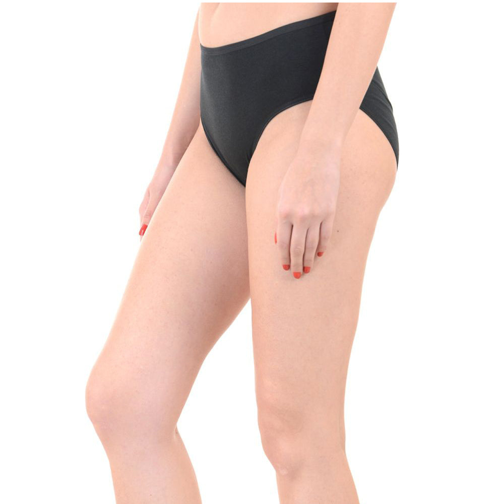 Comfy Women's Plus Size Tagless Black Cotton Panties (Pack of 2)
