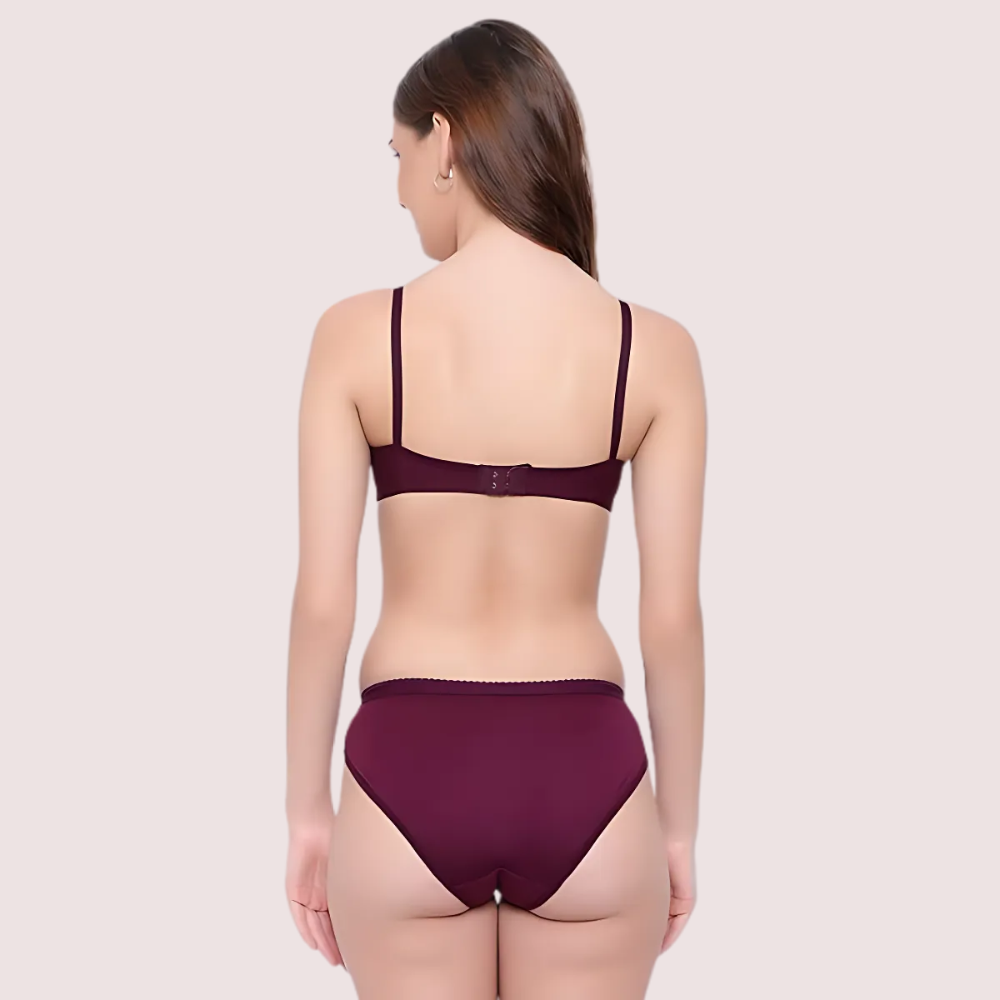Padded Non-Wired Push-Up Bra Panty Set (Pack of 2)