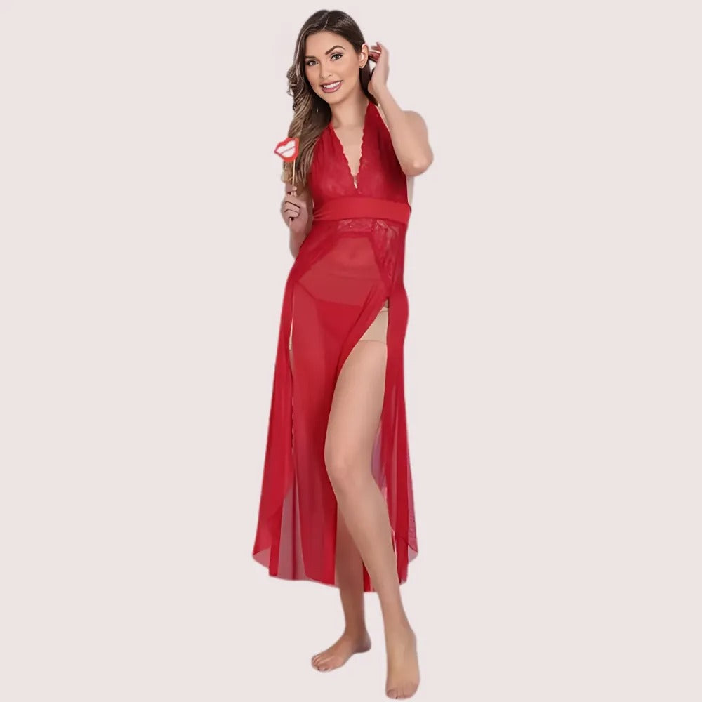 Graceful Long Sheer Nightdress for Women