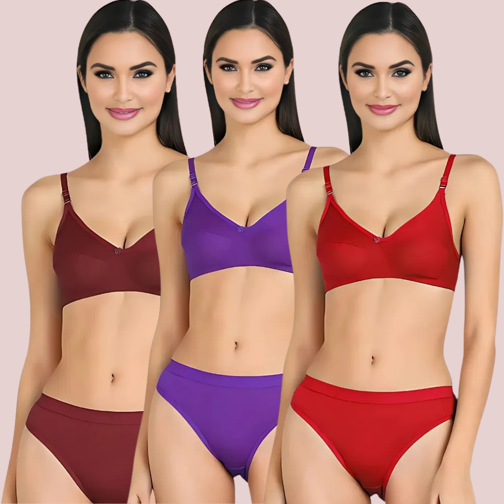 Cotton Cloud Comfort Bra Set โ 3-Pack