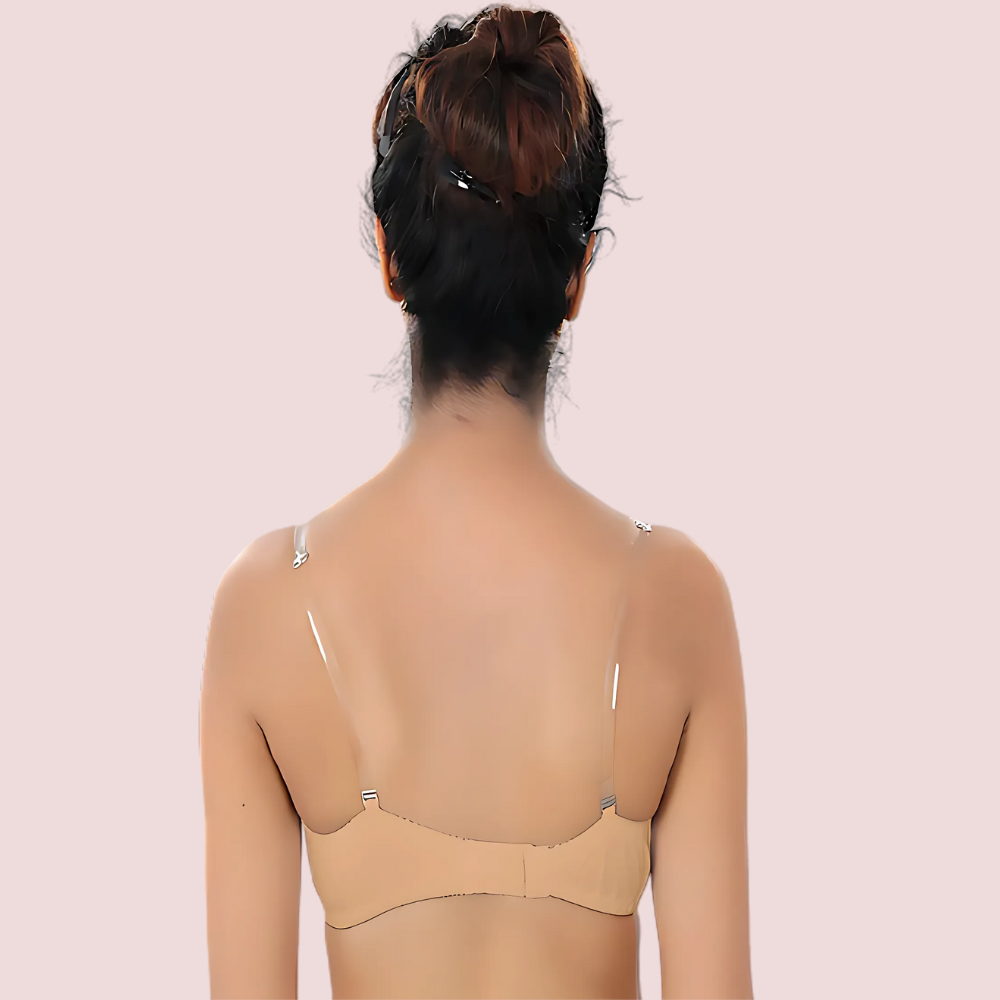 Cool Creamy Transparent Strap Bra (Pack of 2)