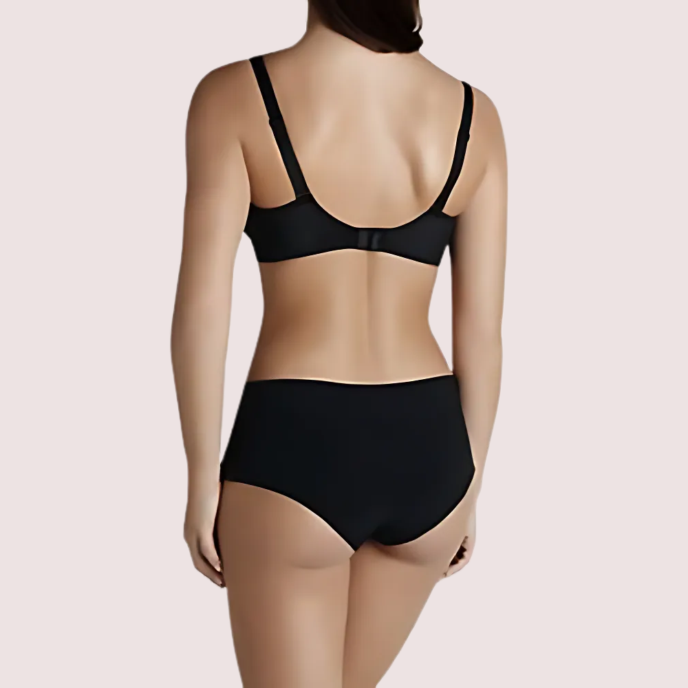 Dashing Black Plunge T-shirt Bra Boyshort Set