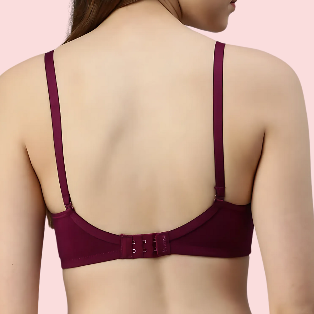 Burgundy Bloom – Maroon Padded Bra (Pack of 2)