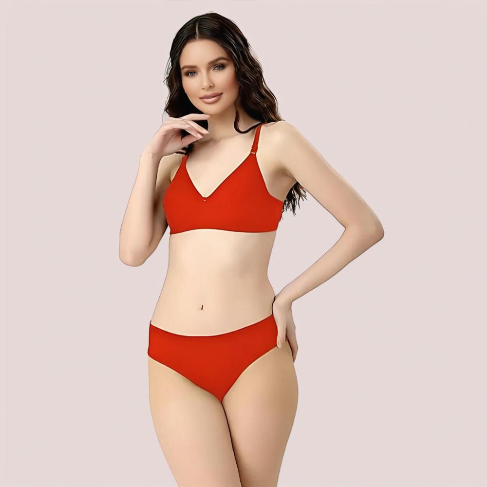 Cherry Hug – Red Cotton Bra & Panty Set