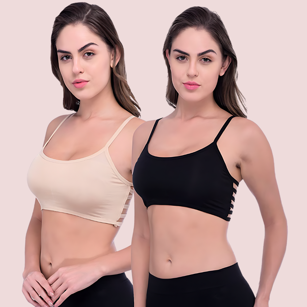 Back Stripe Bralette Bra (Pack of 2)