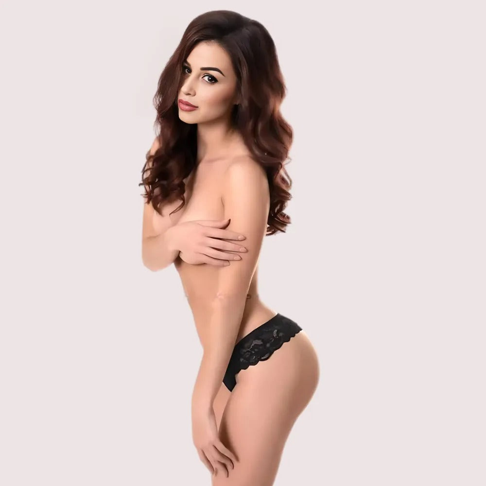 Lace Crotchless Thong โ view 2