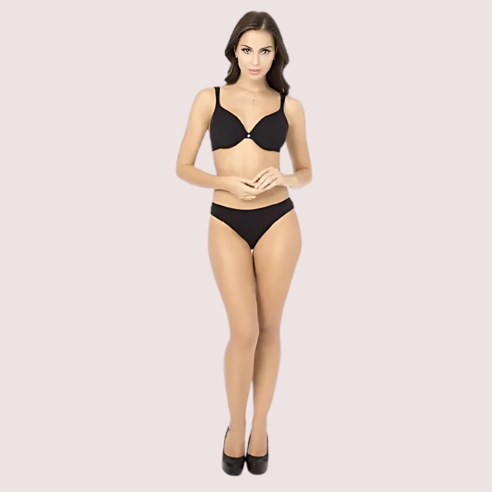 Stylish Seamless Black Push Up Bra Bikini Bottom
