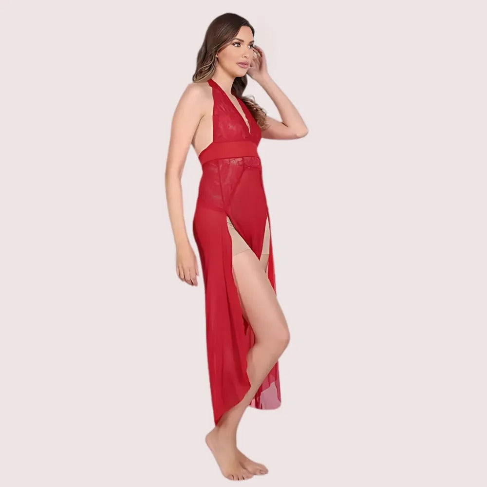 Graceful Long Sheer Nightdress for Women