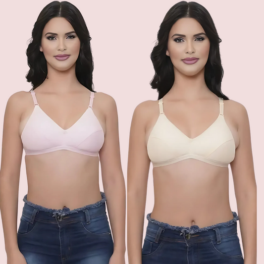 Breezy Comfort 2-Pack Cotton Summer Bra – Assorted Colors