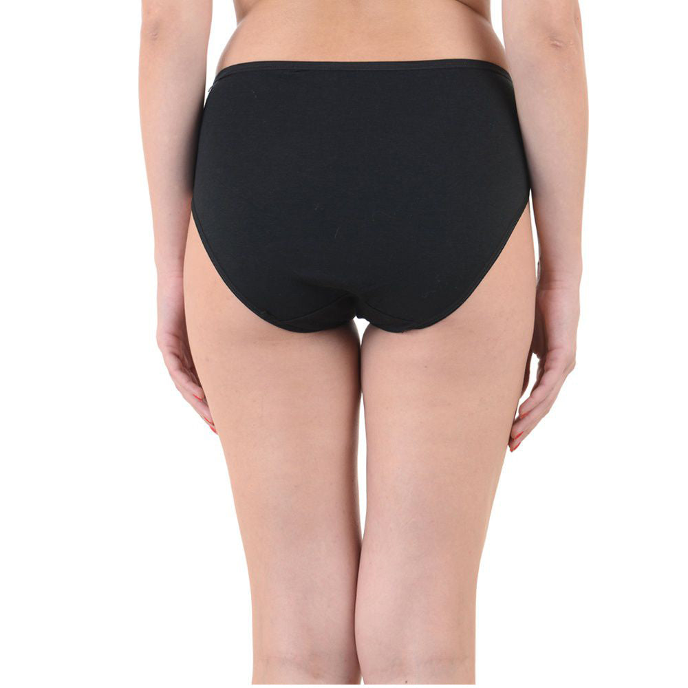 Comfy Women's Plus Size Tagless Black Cotton Panties (Pack of 2)