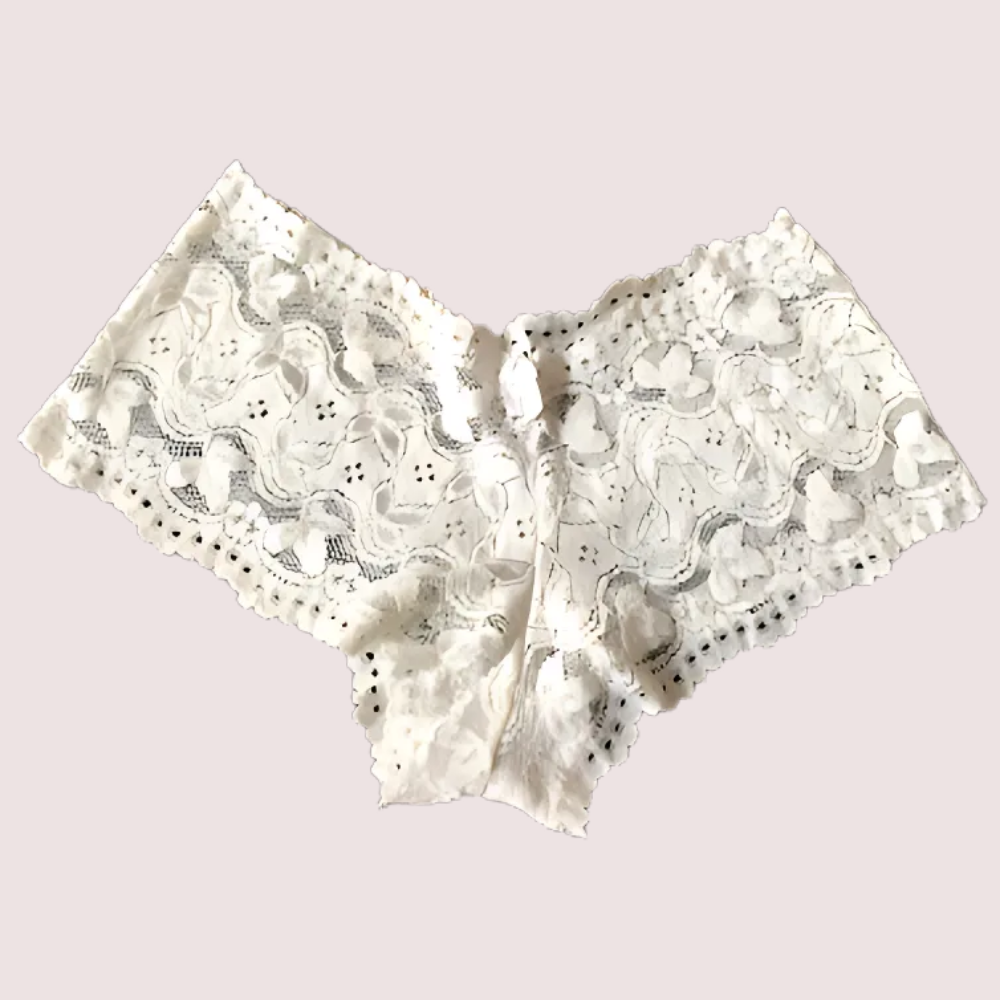 Sexy White Floral Lace Boyleg Panty