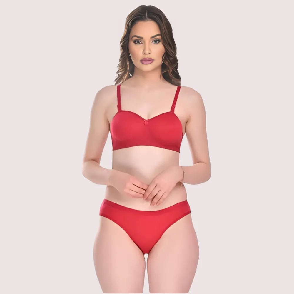 Padded Cotton Bra Panty Set for a Seductive Look (2 pack)