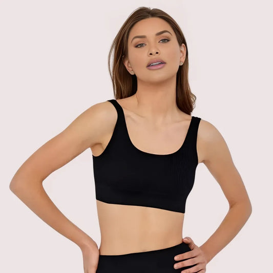 Black High Impact Seamless Sports Bra