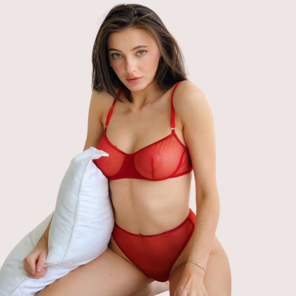 Scarlet Temptation See-Through Lingerie Set