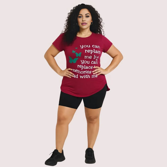 Butterfly Print Inspirational Graphic Tee - Pack of 2