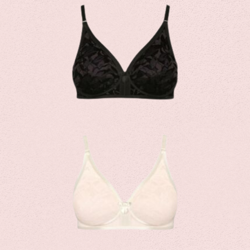 Women’s Wire-Free Cotton Bra (Set of 2)