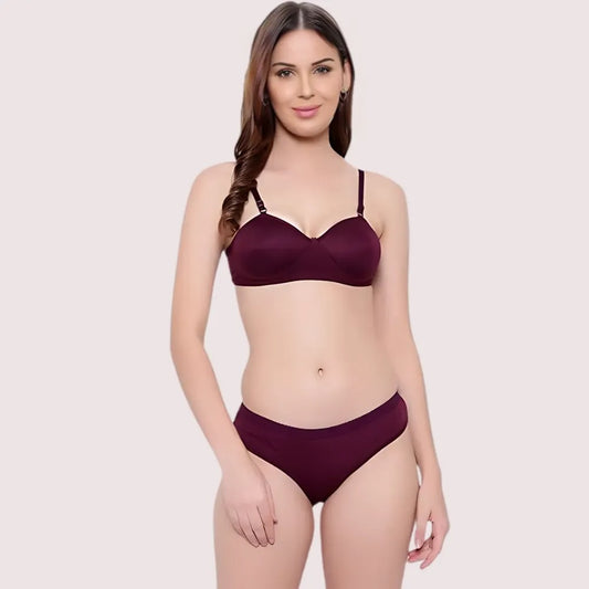 Padded Non-Wired Push-Up Bra Panty Set (Pack of 2)
