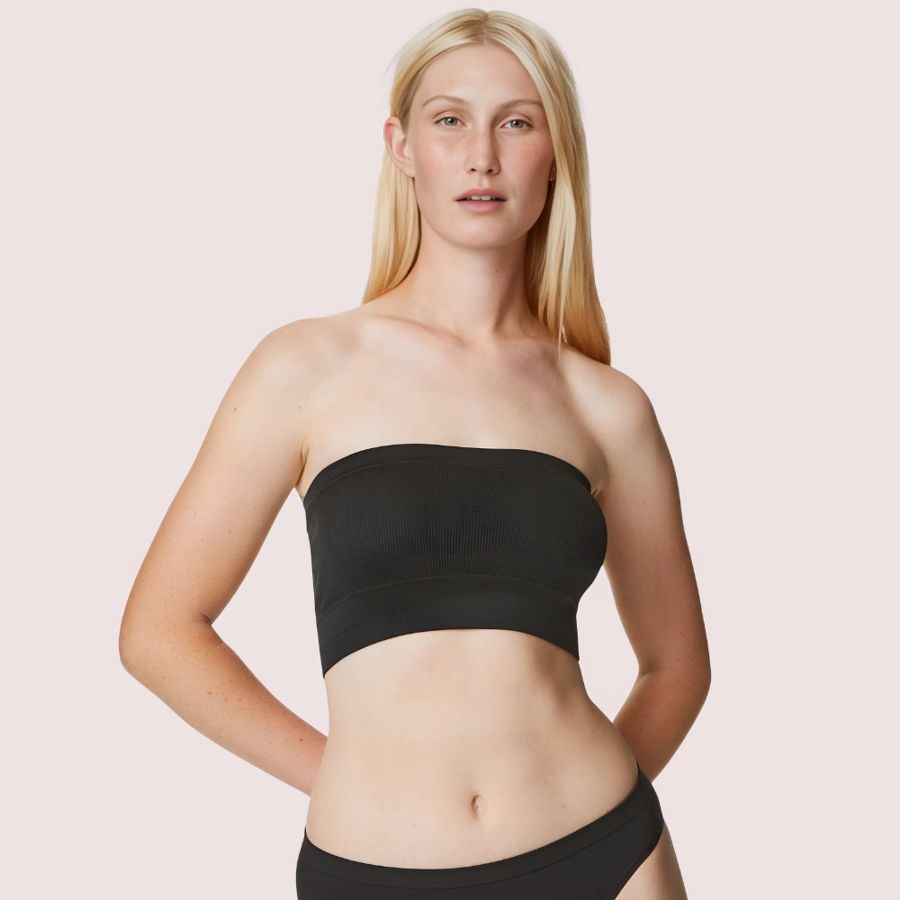 Non-Wired Seamless Tube Bra Panty Set for Daily Wear
