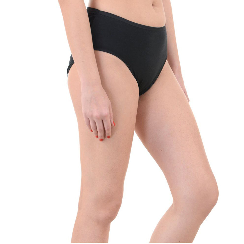 Comfy Women's Plus Size Tagless Black Cotton Panties (Pack of 2)