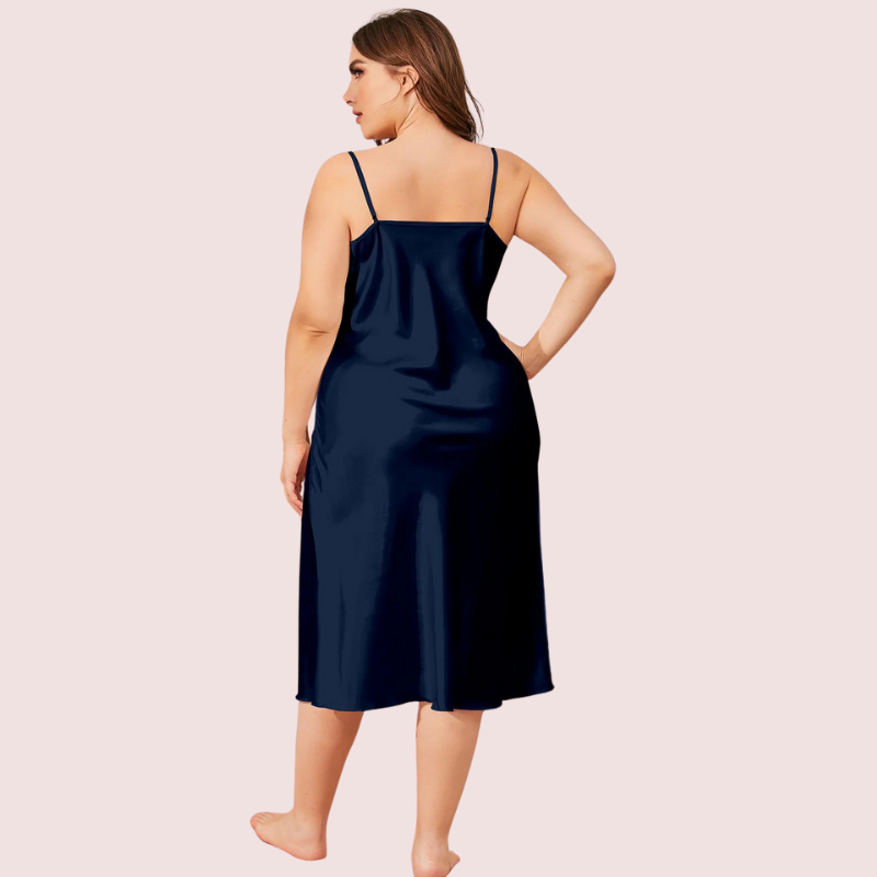 Glamour Satin Cowl Dress – Plus Size