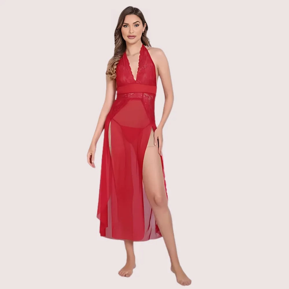 Graceful Long Sheer Nightdress for Women