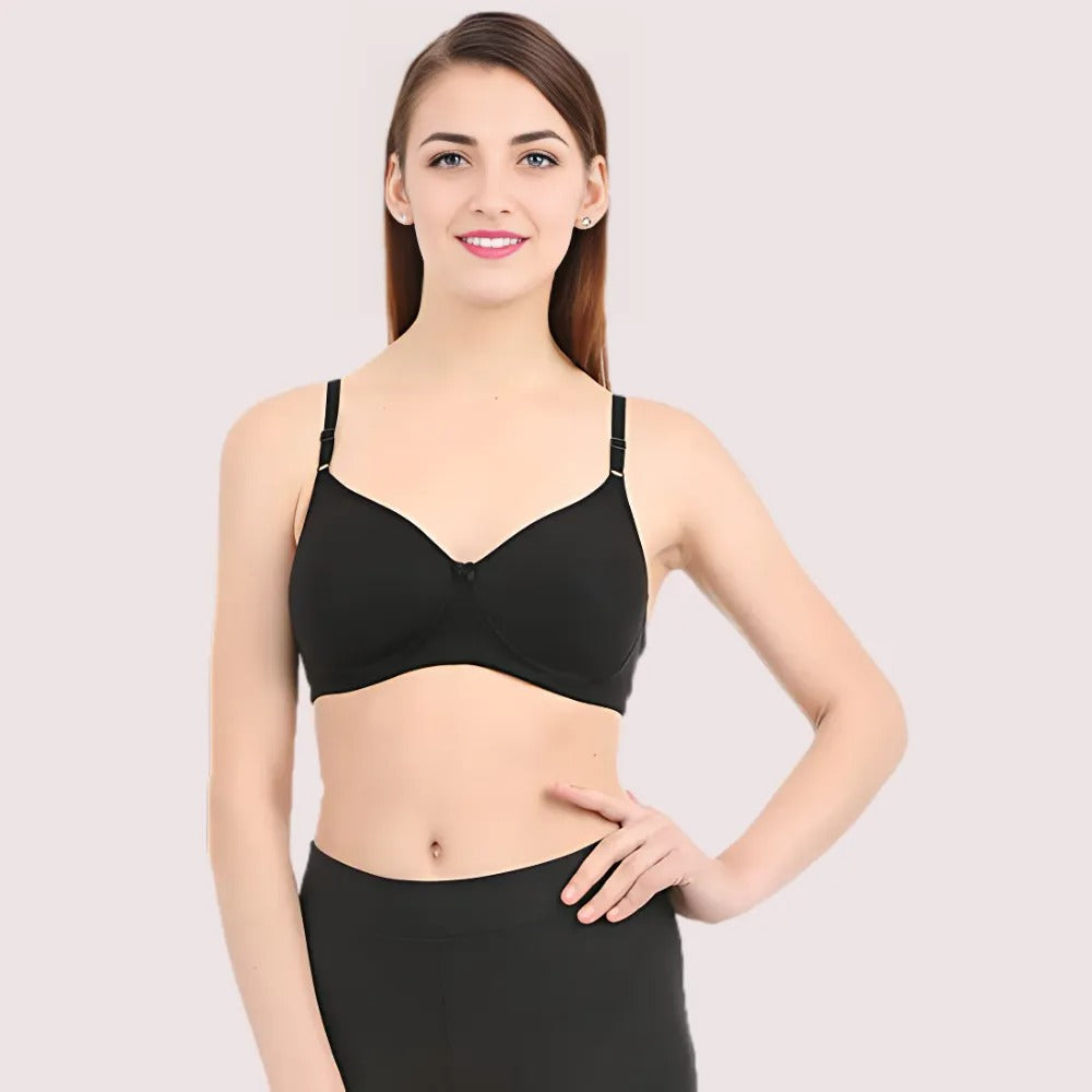 Black Non Wired Padded Bra