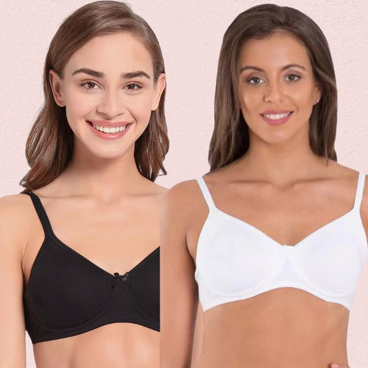 Lightweight Non-Wired Cotton Bra (Pack of 2)
