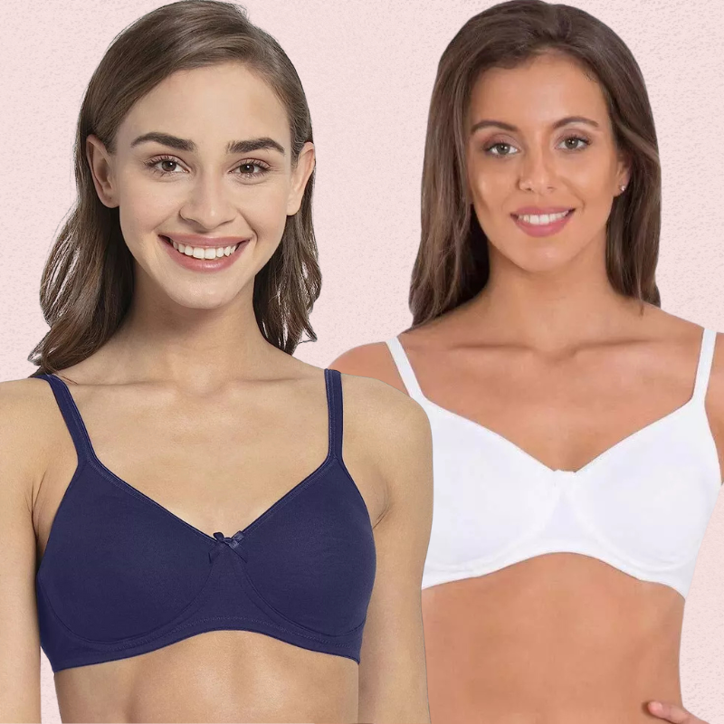 Women’s Cotton All-Day Wear Bra – Non-Wired, 2-Pack