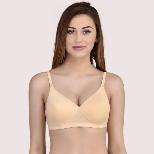 Women Beige Full Coverage Lightly Padded Bra