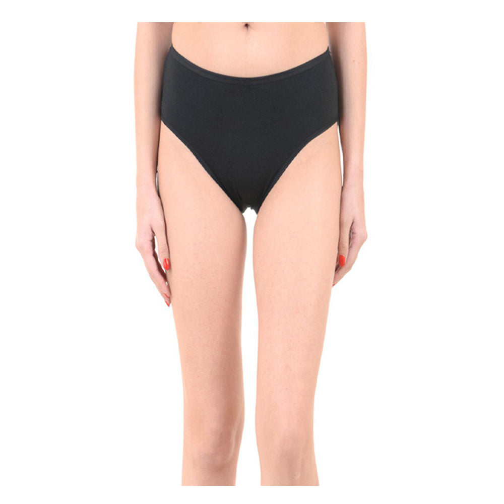 Comfy Women's Plus Size Tagless Black Cotton Panties (Pack of 2)