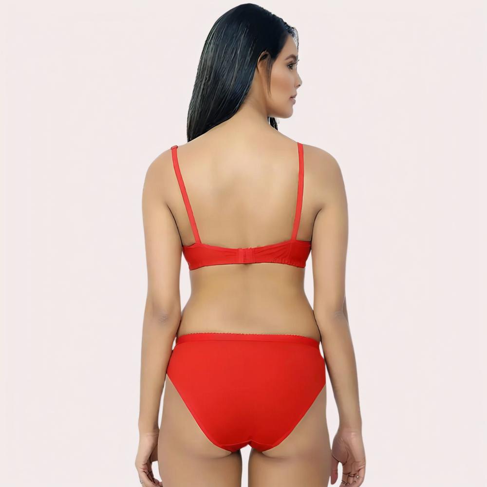FD Organic Cotton Bra Set – Red | Soft, Skin-Friendly & All-Day Comfort