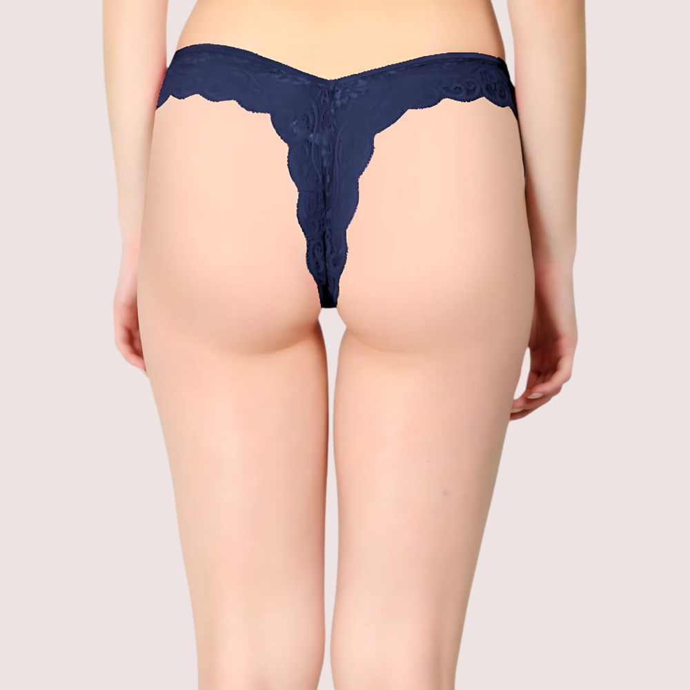 Blue Lace Design Women's Thong