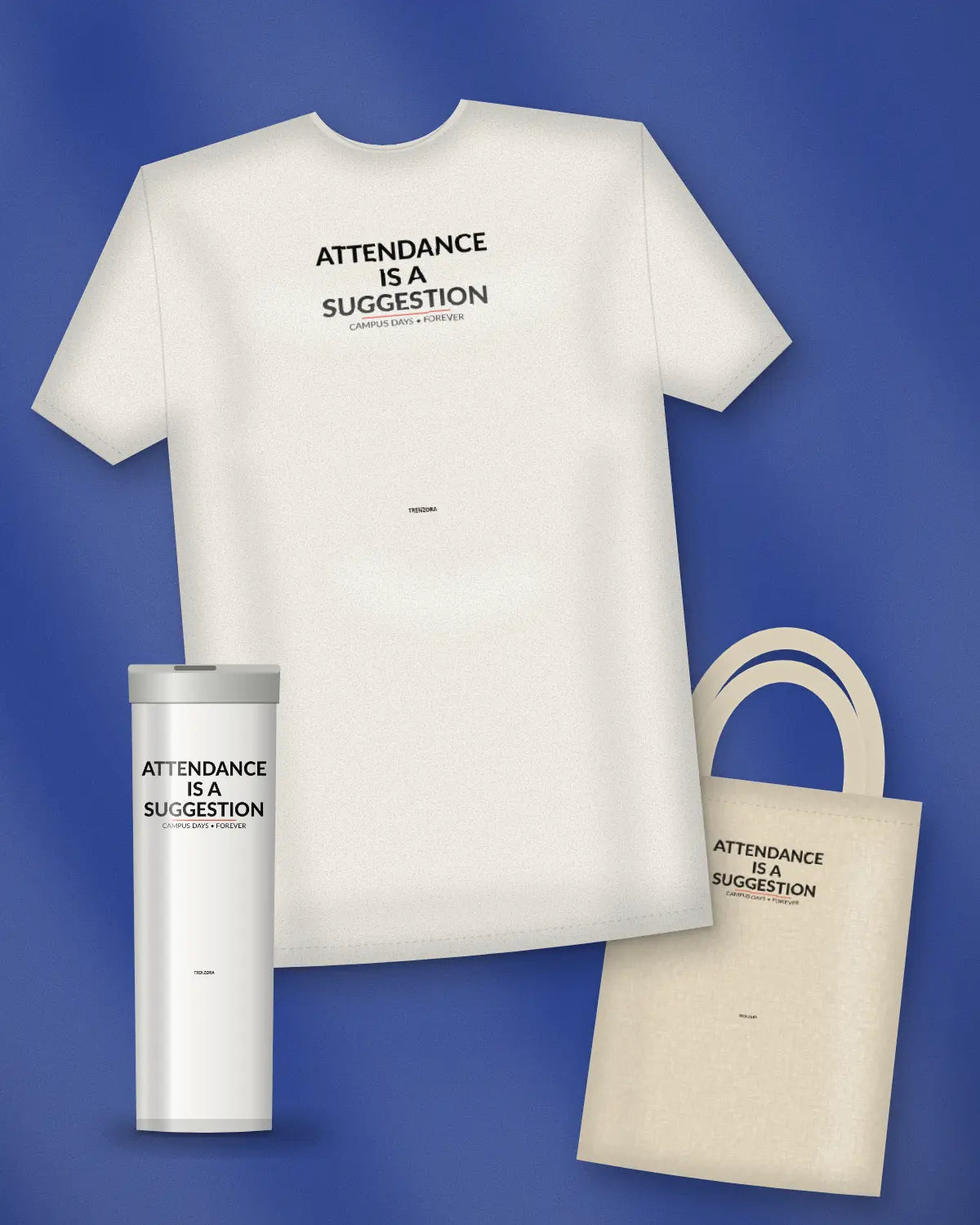 Campus Energy: oversized tee, tote and tumbler